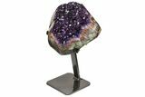 Amethyst Geode Section With Metal Stand - Uruguay #152363-1